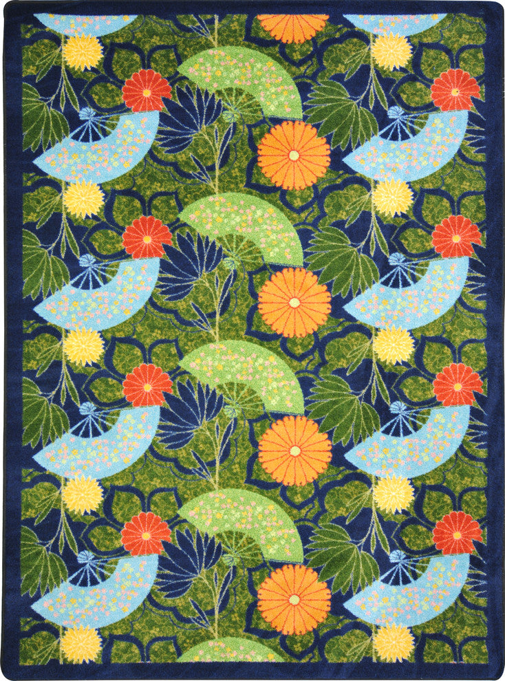 Kaleidoscope Rug, Pacific Rim, Green, 5'4"x7'8"