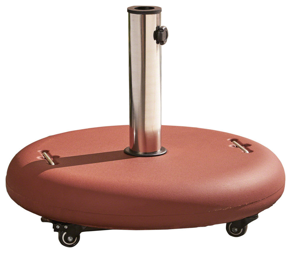 Louise Outdoor Concrete Circular 80lb Umbrella Base Holder, Red