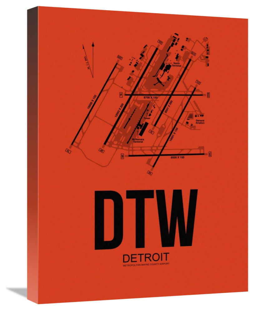 "DTW Detroit Airport Orange" Fine Art Print