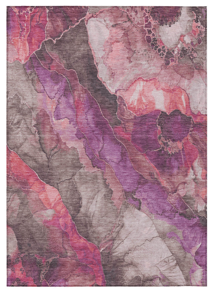 Machine Washable Indoor/Outdoor Chantille ACN1864 Blush 3' x 5' Rug