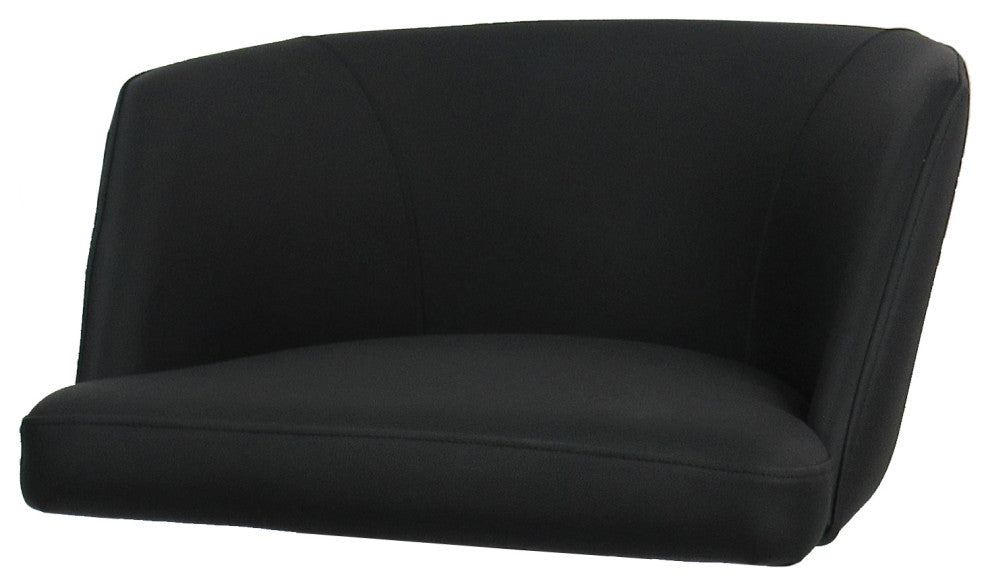 Swivel Metal Bar Stool Joey on Warren Base, Black Vinyl Black, 34"