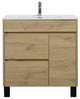 Alma Grace Natural Oak finish Freestanding Vanity With Porcelain sink, 36"