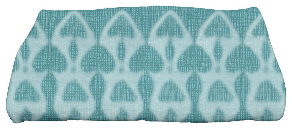 Watermark, Geometric Print Bath Towel, Teal
