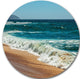 Ideal Blue Atlantic Beach In Summertime, Seascape Round Wall Art, 11"