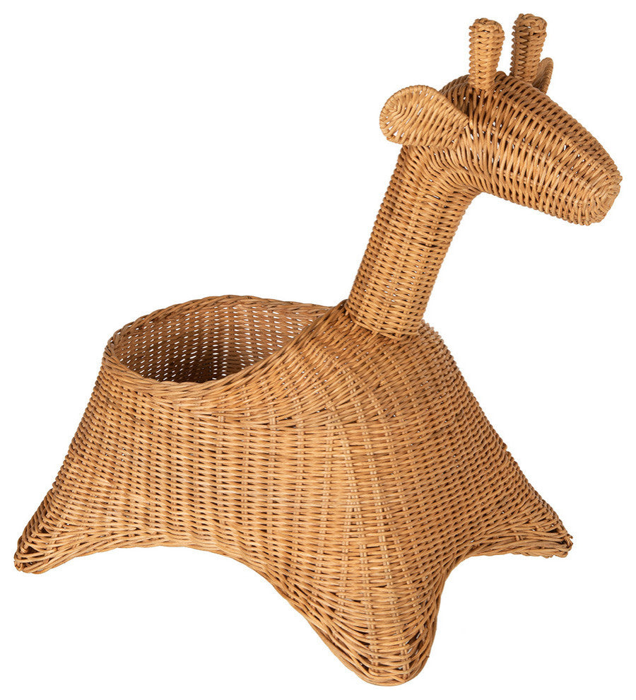 Wicker Giraffe Basket, Natural Color