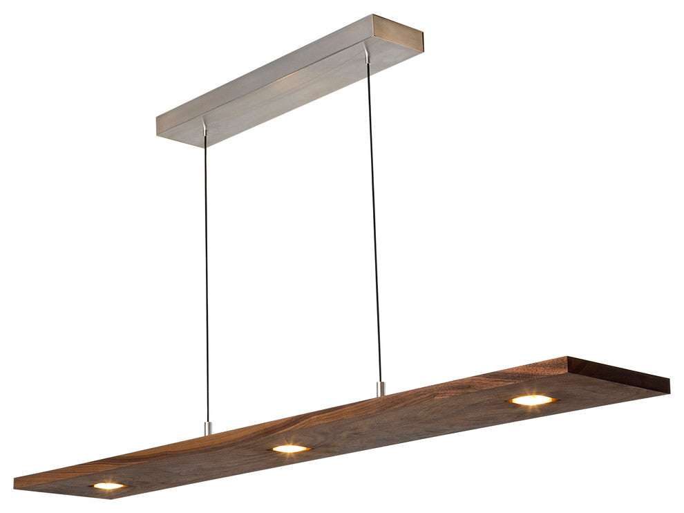 Cerno Vix LED Linear Pendant, Dark Stained Walnut, 2700k (Warm)