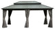 Hardtop Gazebo, Aluminum Metal Gazebo with Galvanized Steel Double Roof, Gray