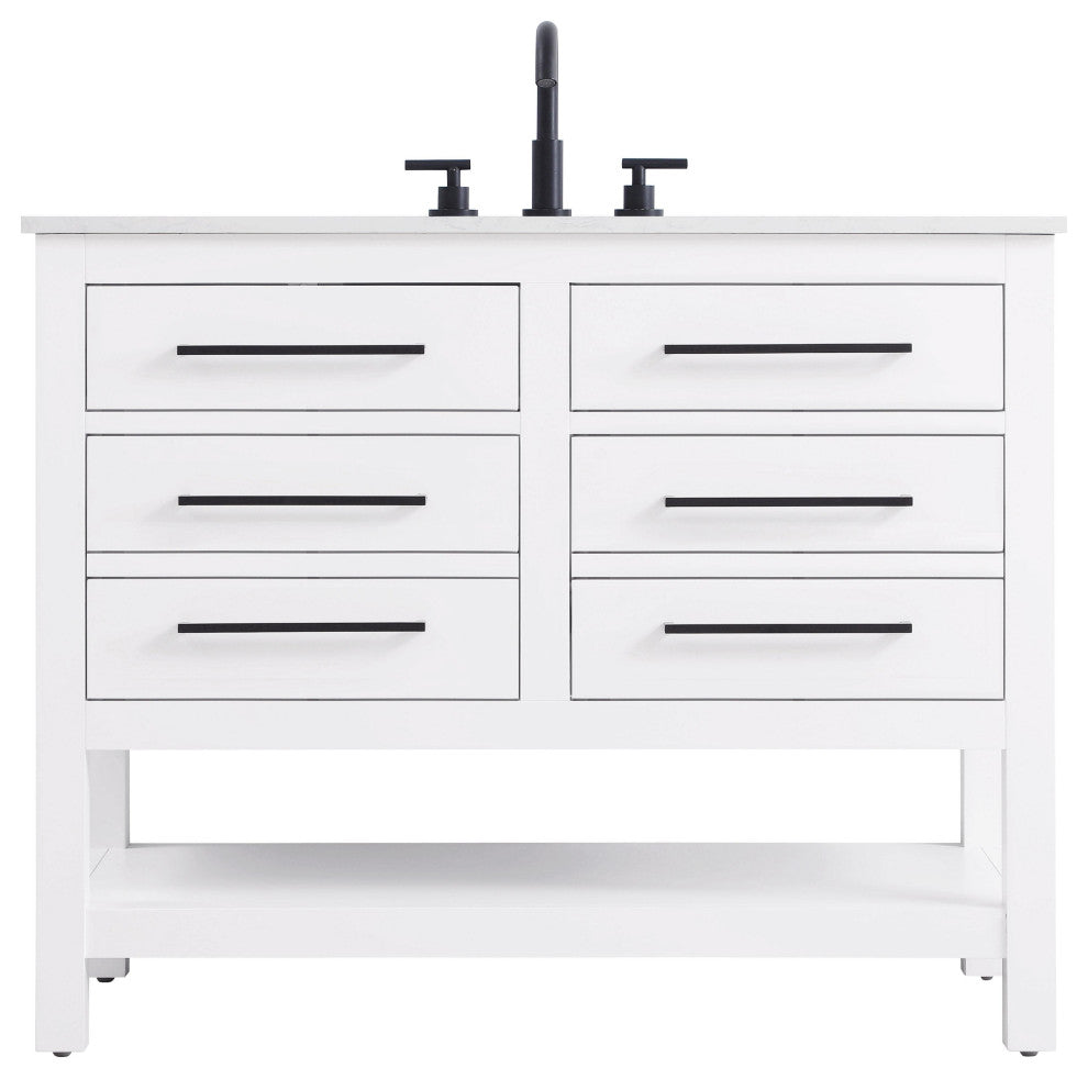 Home Living 42" Single Bathroom Vanity, White