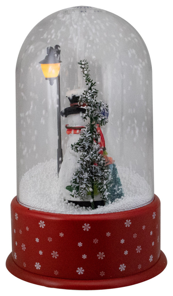 11.75" Lighted Snowman With Street Light Snowing Christmas Globe