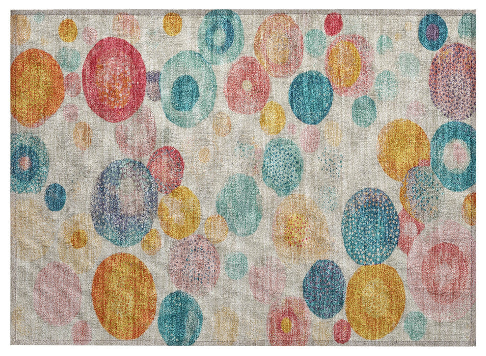 Machine Washable Indoor/Outdoor Chantille ACN1896 Beige 1'8" x 2'6" Rug
