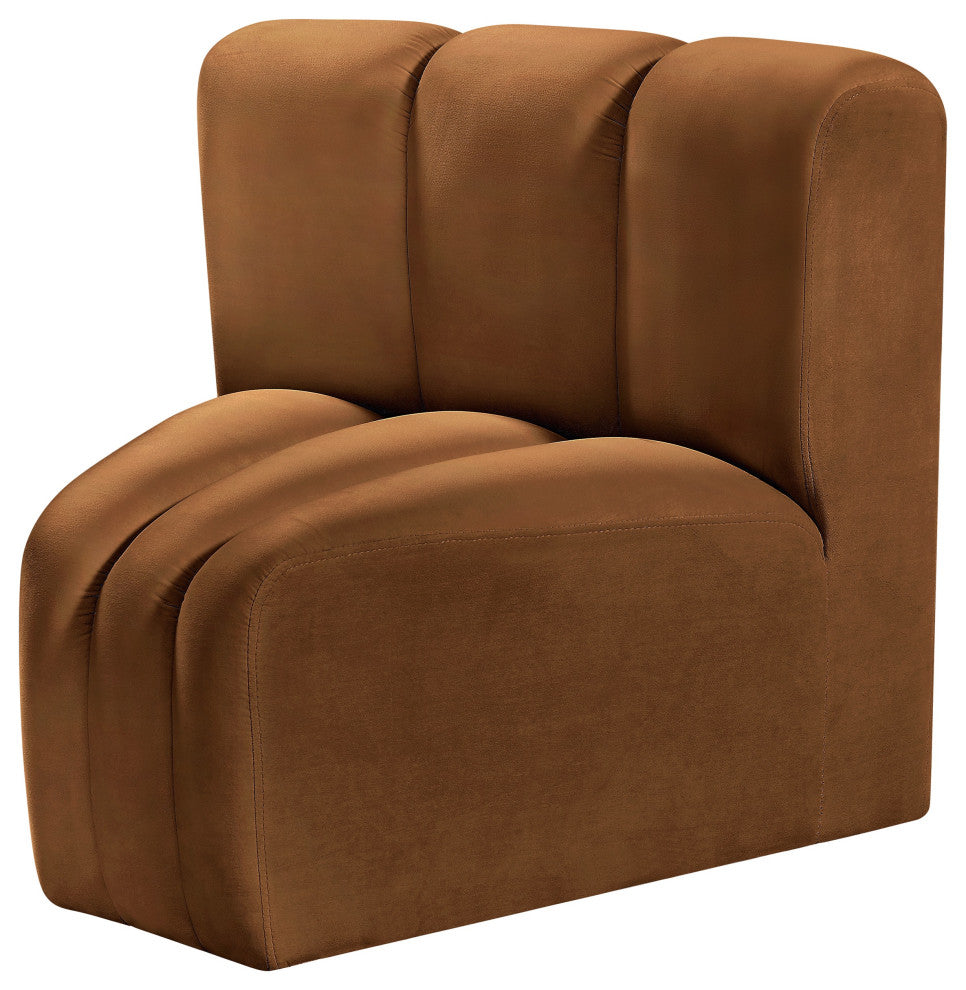 Arc Upholstered Modular Component, Saddle, 1-Piece: Curved Corner, Velvet