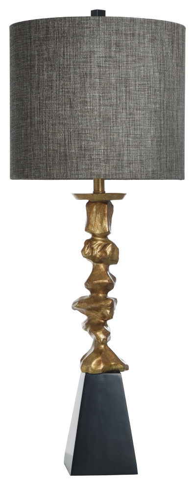 Vintage Gold, Black Base Contemporary Table Lamp