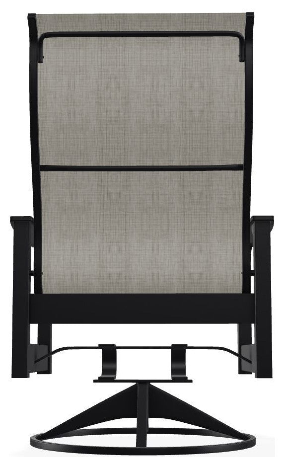 Leeward Sling Outdoor Swivel Rocker, Smoke/Black