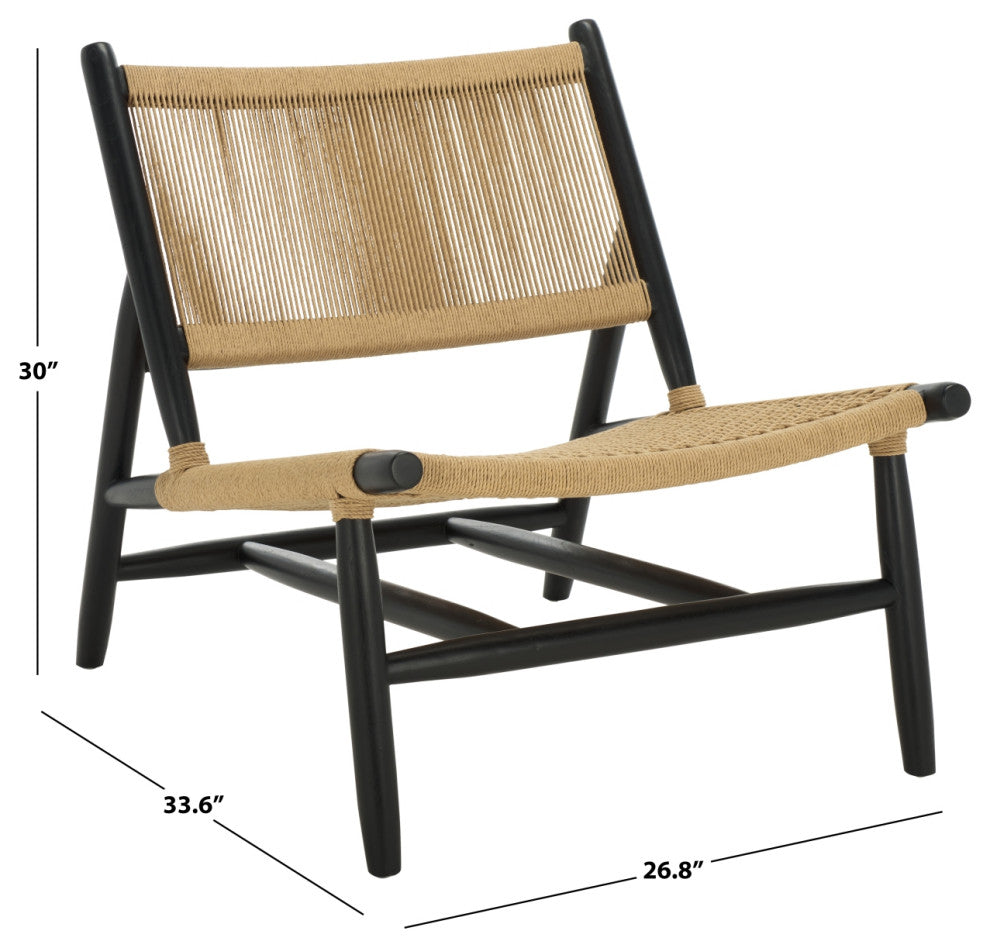 Safavieh Couture Chyanne Woven Accent Chair, Black/Natural