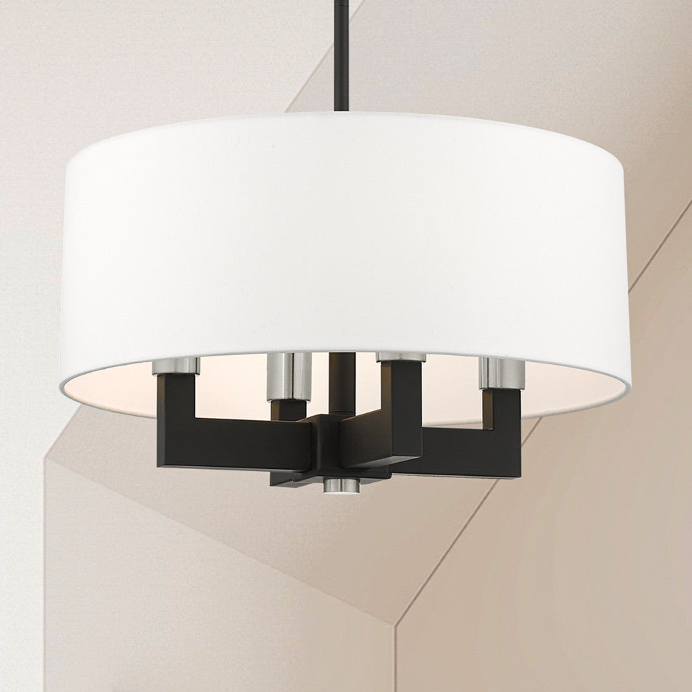 Livex Lighting Cresthaven 4 Light Black Chandelier