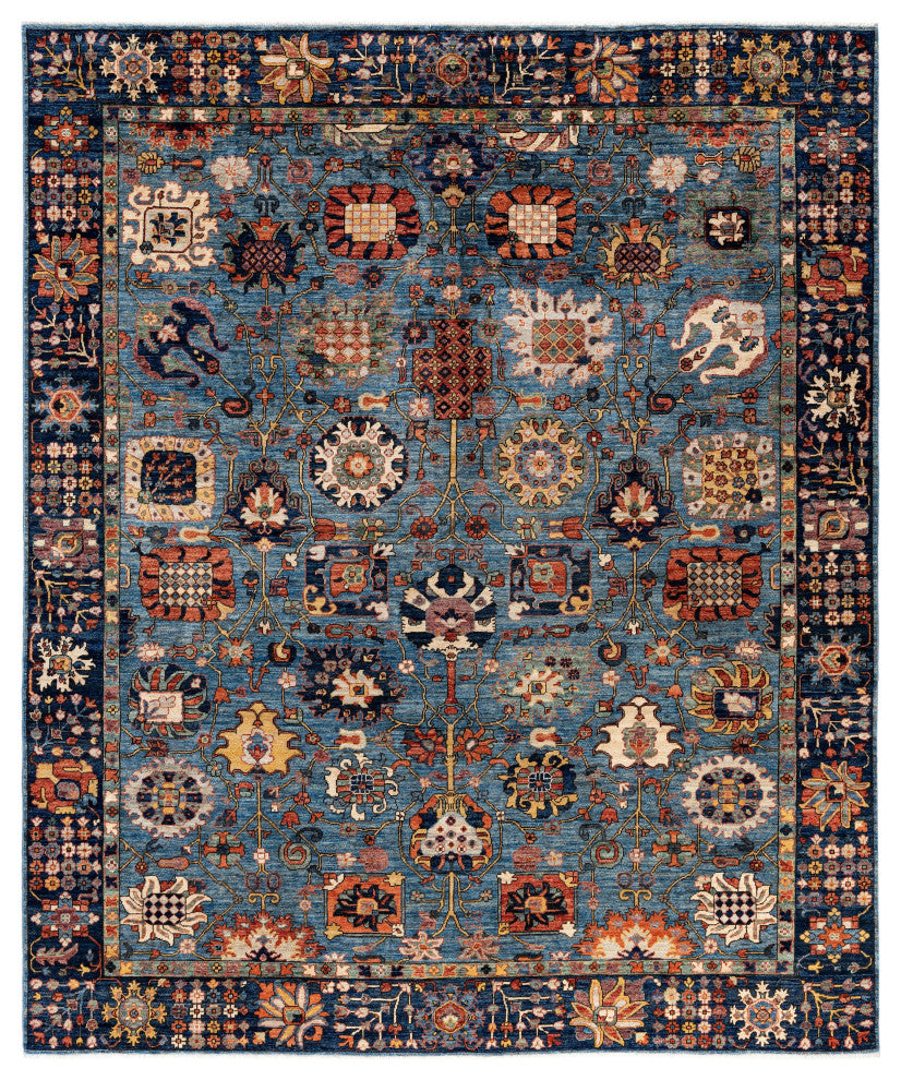 Serapi One-of-a-Kind Hand-Knotted Area Rug Light Blue, 8'0" x 9'8"