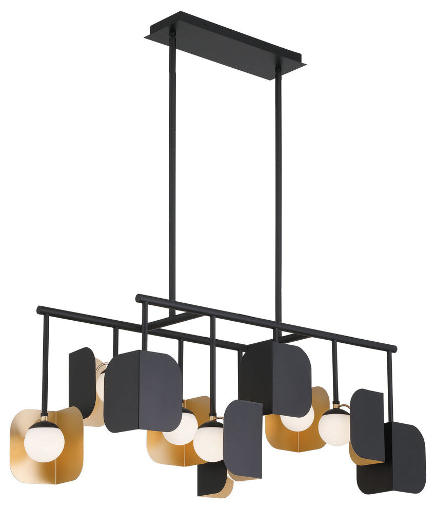 Cornice 10L 45" Gold-Black White Chandelier