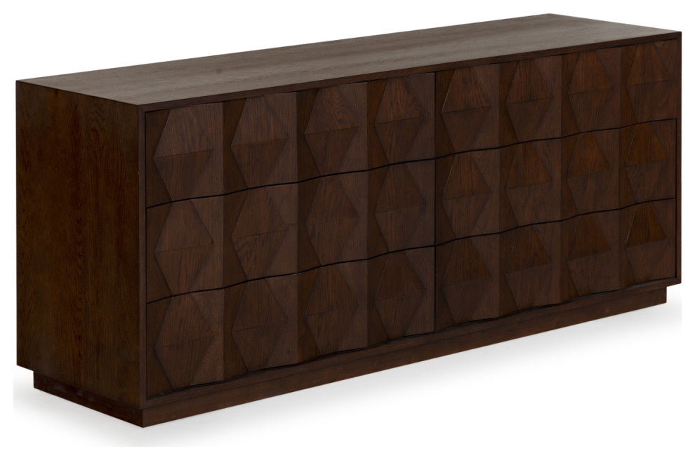 Safavieh Couture Riabelle Wood 6 Drawer Dresser, Walnut
