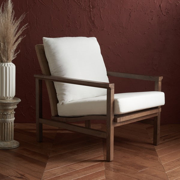 Safavieh Couture Emmalee Cord Back Accent Chair Walnut / Natural