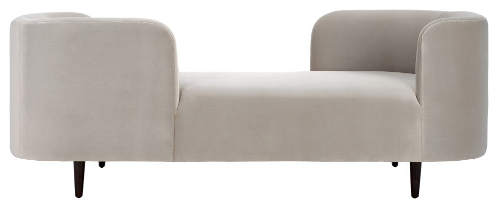 Safavieh Couture Frieda Velvet Tete A Tete Chair, Light Grey