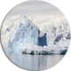 Antarctica Mountains, Landscape Photo Disc Metal Artwork, 11"