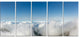 "Bright Blue Sky Above Clouds" Contemporary Landscape Wall Art, 5Panel, 60"x28"