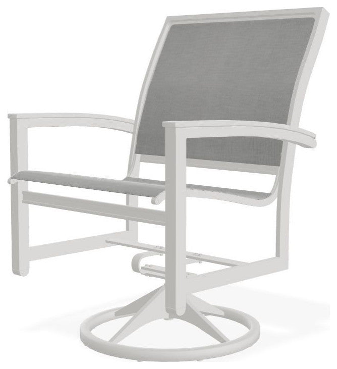 Bazza Sling Outdoor Swivel Rocker, Alloy/Snow