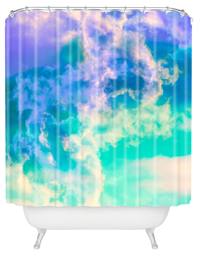Caleb Troy Mountain Meadow Painted Clouds Shower Curtain