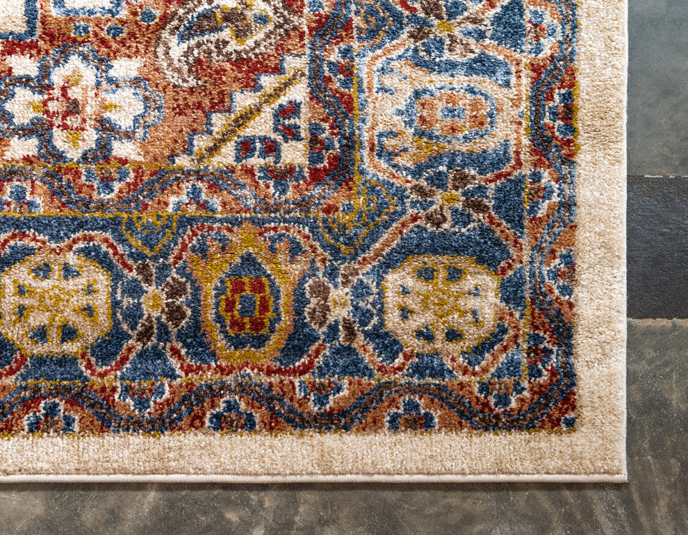 Unique Loom Cream Larissa Utopia 5' 0 x 8' 0 Area Rug