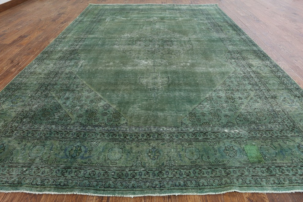 Oriental Overdyed Tabriz Design Area Rug 10'x13', W2056