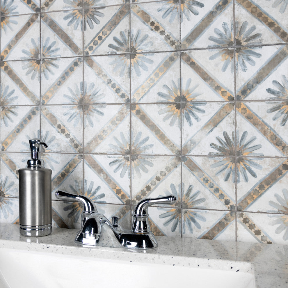 Harmonia Kings Ceramic Floor and Wall Tile, Marrakech Blue, Marrakech Blue