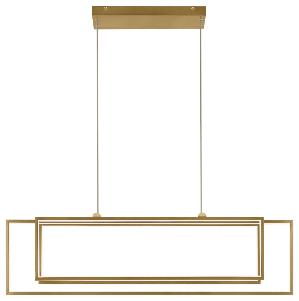 Jestin 46" LED Linear Chandelier, Champagne Gold