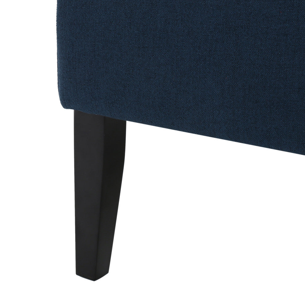 GDF Studio Sheldon Traditional Design High Back Fabric Dining Chair, Dark Blue