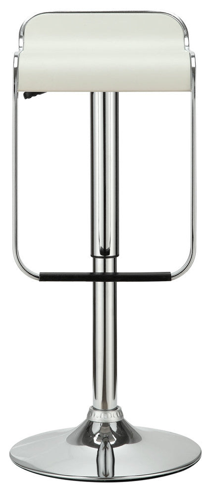 Modern Contemporary Dining Kitchen Vinyl Bar Stool White