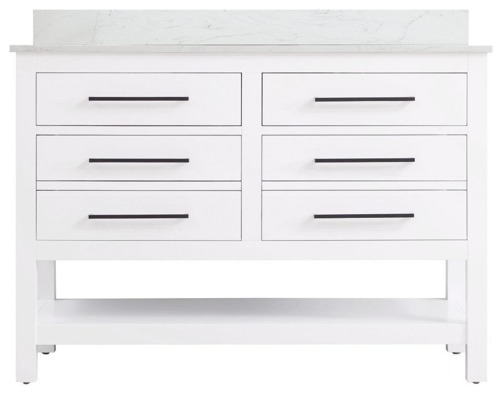 Home Living 48" Single Bathroom Vanity, White With Backsplash