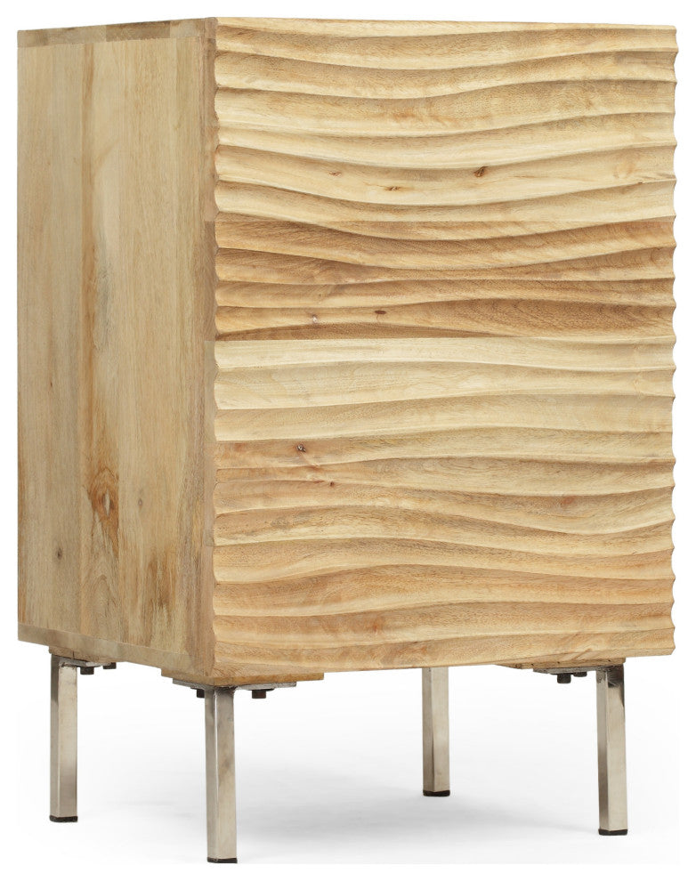 Lesley Modern Handcrafted Mango Wood and Iron Side Table