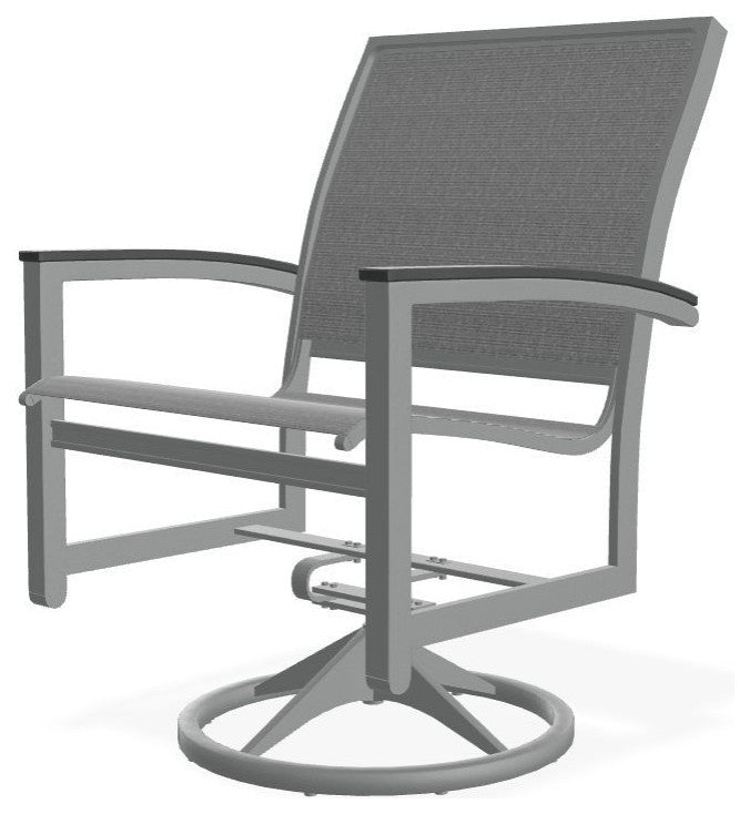 Bazza Sling Outdoor Swivel Rocker, Titanium/Graphite