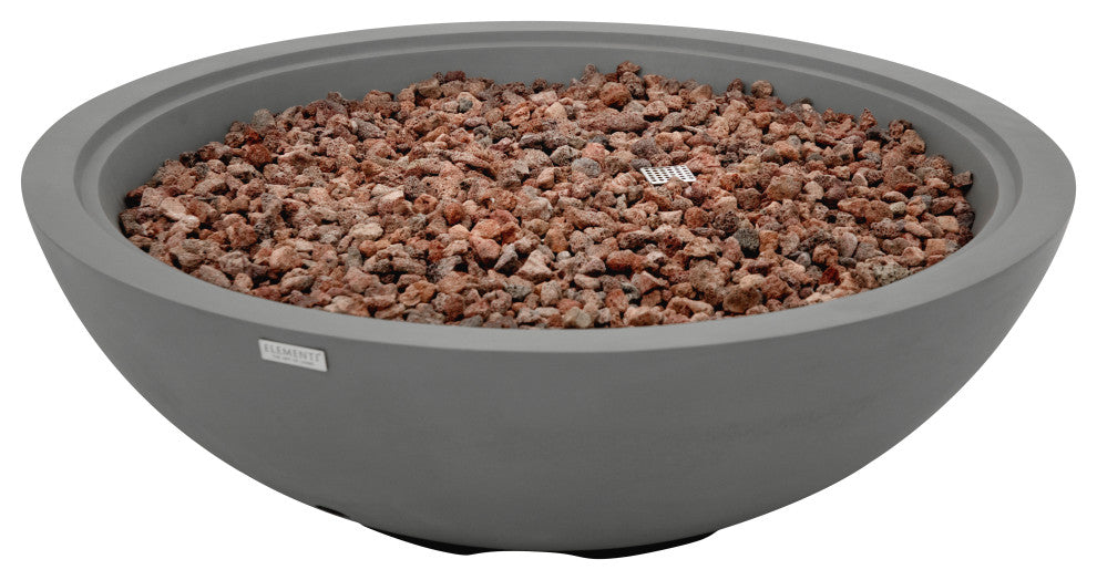 Rose Bowl Round Light Grey Concrete 48" Natural Gas Fire Bowl