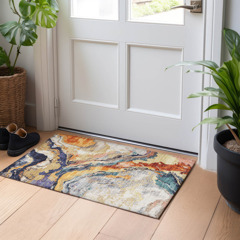 Machine Washable Indoor/Outdoor Chantille ACN1908 Linen 1'8" x 2'6" Rug