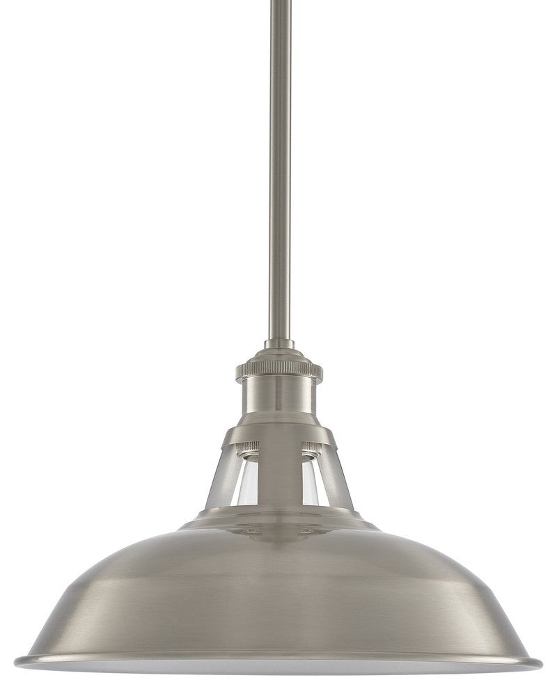 Olivera 10.5" Pendant Light With LED Bulb, Brushed Nickel