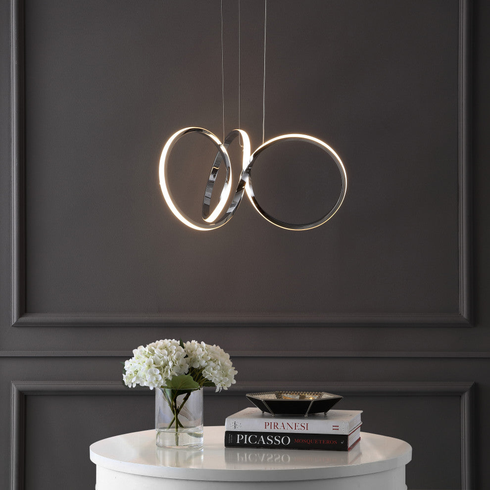 1-Light Contemporary Minimalist Aluminum Ribbon Integrated LED Pendant