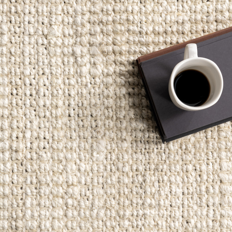 Nuloom Hand Woven Maui Chunky Loop Rug, Off White 5'x7'6"