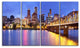 Skyline across the Willamette River, Cityscape Canvas Print, 48"x28", 4 Panels