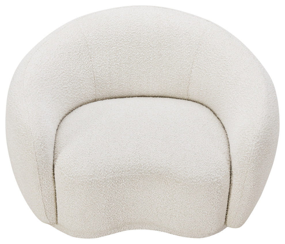 Hyde Boucle Fabric Upholstered, Cream, Chair