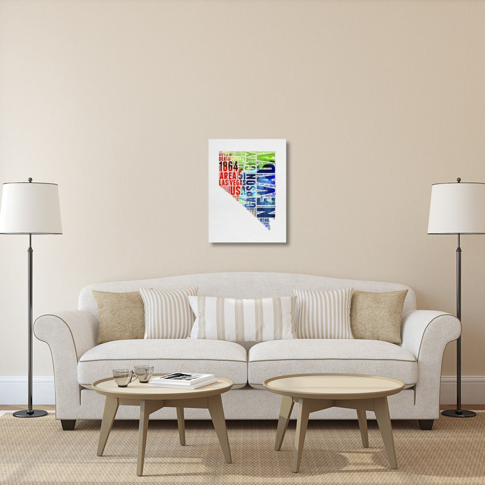 "Nevada Watercolor Word Cloud" Fine Art Print