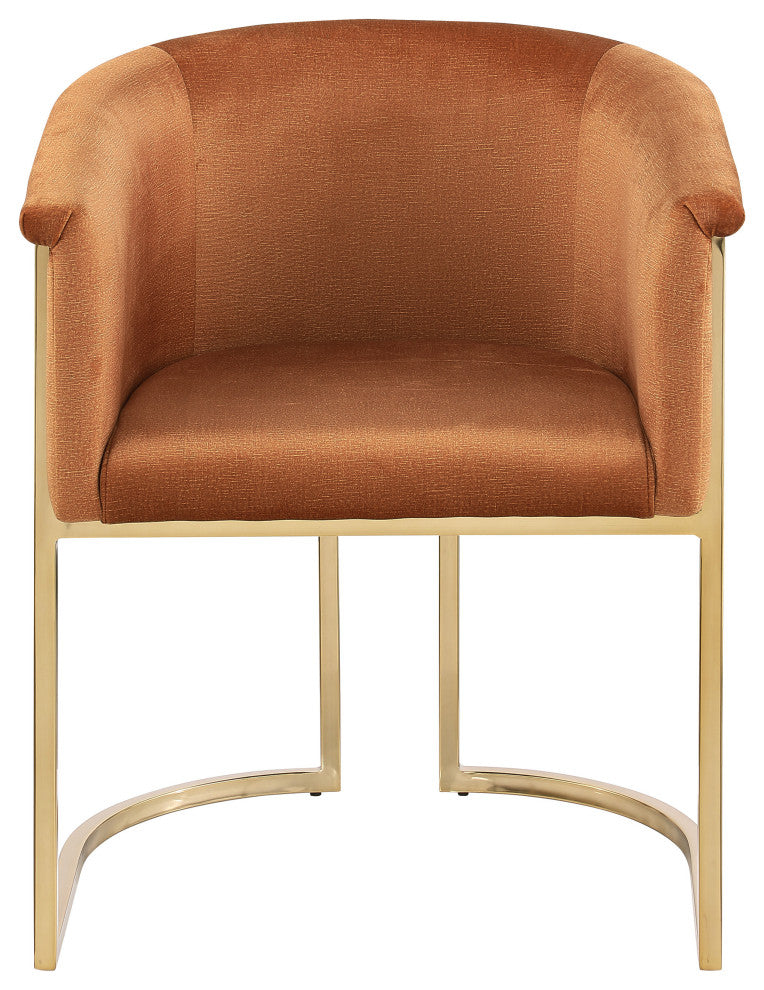 Tierra Velvet Upholstered Dining Chair, Cognac
