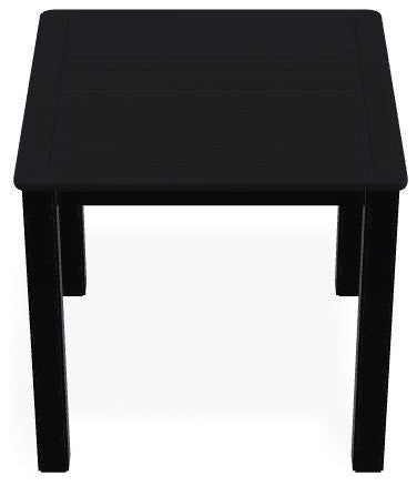 21" Square Marine Grade Outdoor End Table, Black