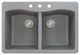 33-in x 22-in Drop-in Aversa Granite Kitchen Sink in Grey