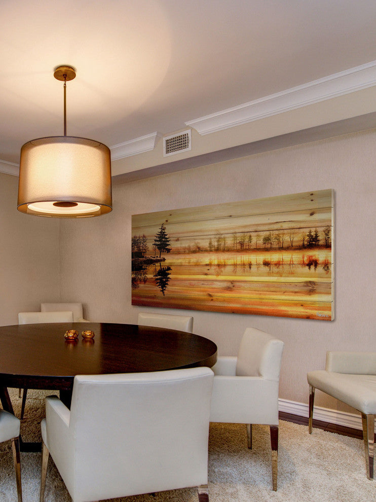 "Chanannes" Painting Print on Natural Pine Wood, 45"x22.5"