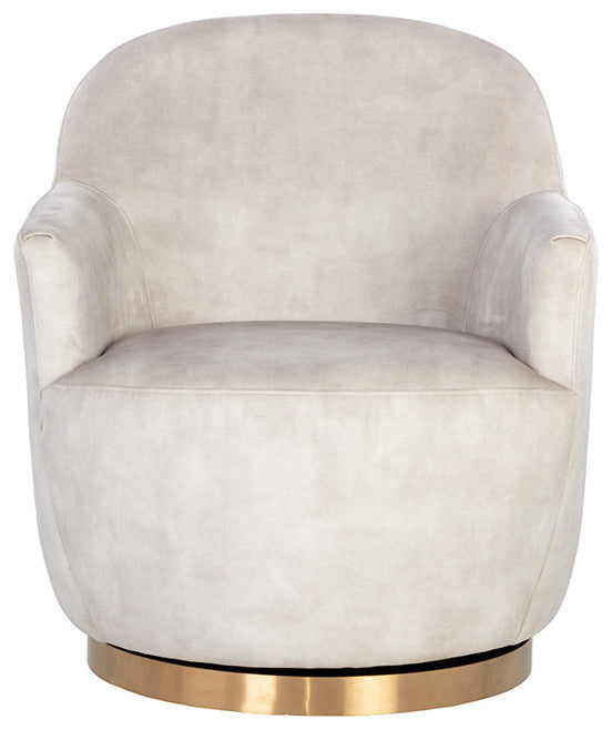 Casey Swivel Lounge Chair Nono Cream, Cream